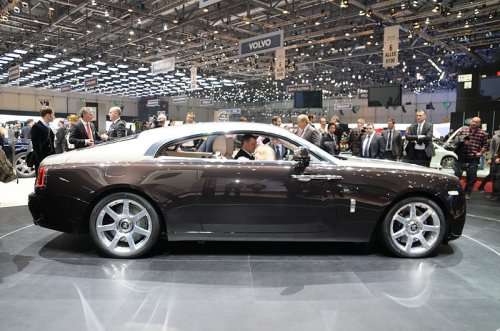 The four-seat Rolls Royce Wraith coupé was unveiled at the Geneva Motor Show