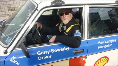 Ken Langley and Garry Sowerby crashed their Volvo DL wagon through a red-and-yellow paper finish line and into the record books for the fastest-ever drive around the world