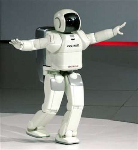 A walking, talking child-size robot from Honda Motor Co