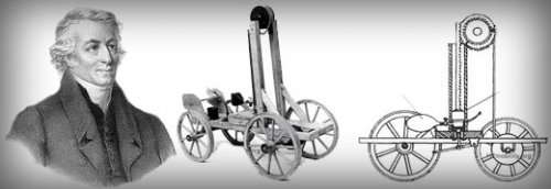 Isaac de Rivaz of Switzerland test drove his road carriage powered by an internal combustion engine