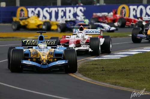Giancarlo Fisichella in a Renault R25 won the Australian Grand Prix at Melbourne