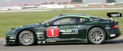 Lord Drayson and Jonny Cocker drove their Aston Martin DBRS9 to victory during the British GT championship race at Snetterton England – the first time a car fuelled by ethanol had won a race in the series