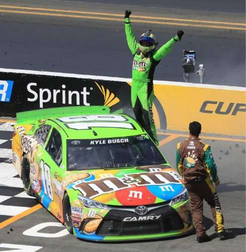 In his fifth race back from injury, Kyle Busch held off brother Kurt and Clint Bowyer to win the Toyota/Save Mart 350 at Sonoma Raceway, his 2nd NASCAR career victory at the California road course