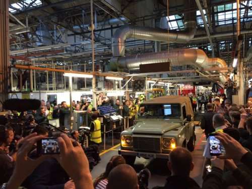 At 09:22 the last ever Land Rover Defender produced was rolled out of Jaguar Land Rover’s Solihull plant in the UK