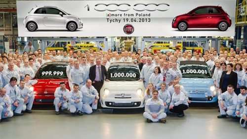The 1 millionth Fiat 500, a Lounge model ‘dressed’ in elegant three-layer Bianco Perla (white pearl) exterior paint, rolled off the Fiat Auto Poland production line